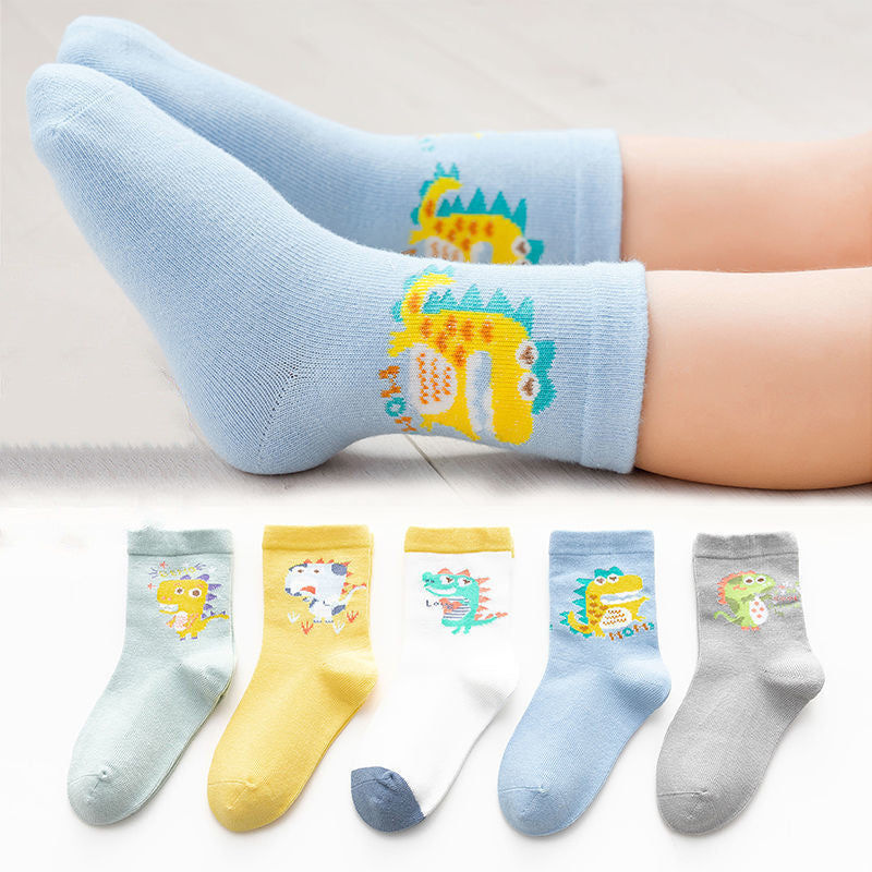 Cotton Children's Socks Medium Tube Dinosaur Thickened Baby Socks - SARAH SOCKS
