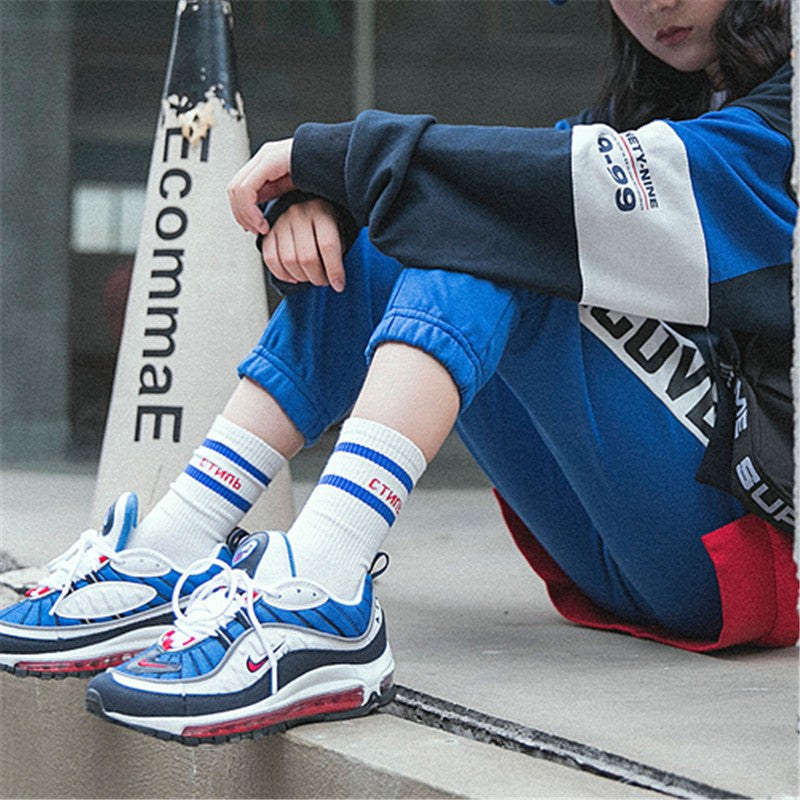 Tube socks two bar letters casual tide socks - SARAH SOCKS