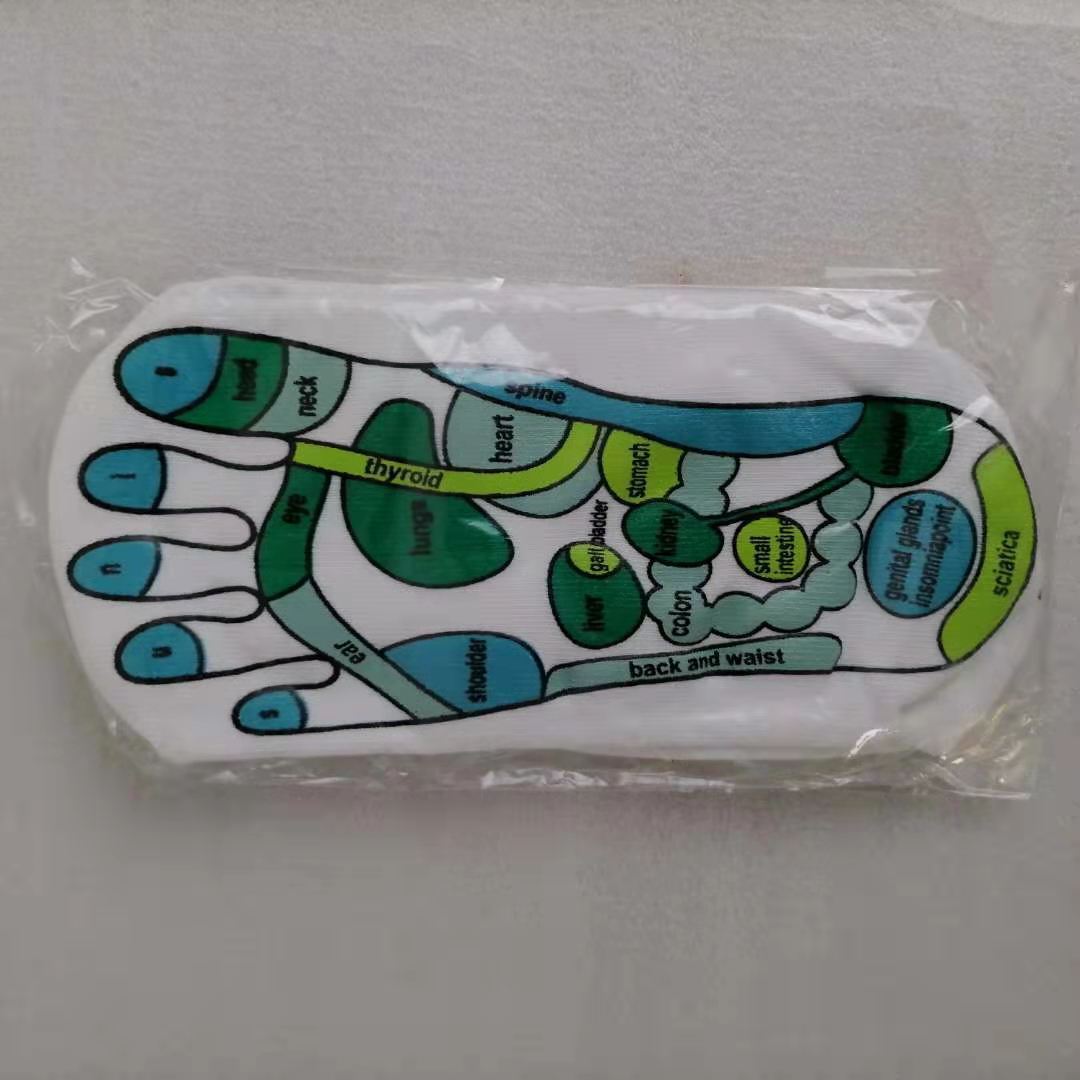 Cross-Border Socks Export All English Graphic Socks Foreign Trade Sole Acupoint Graphic Socks Scraping Board Wholesale - SARAH SOCKS