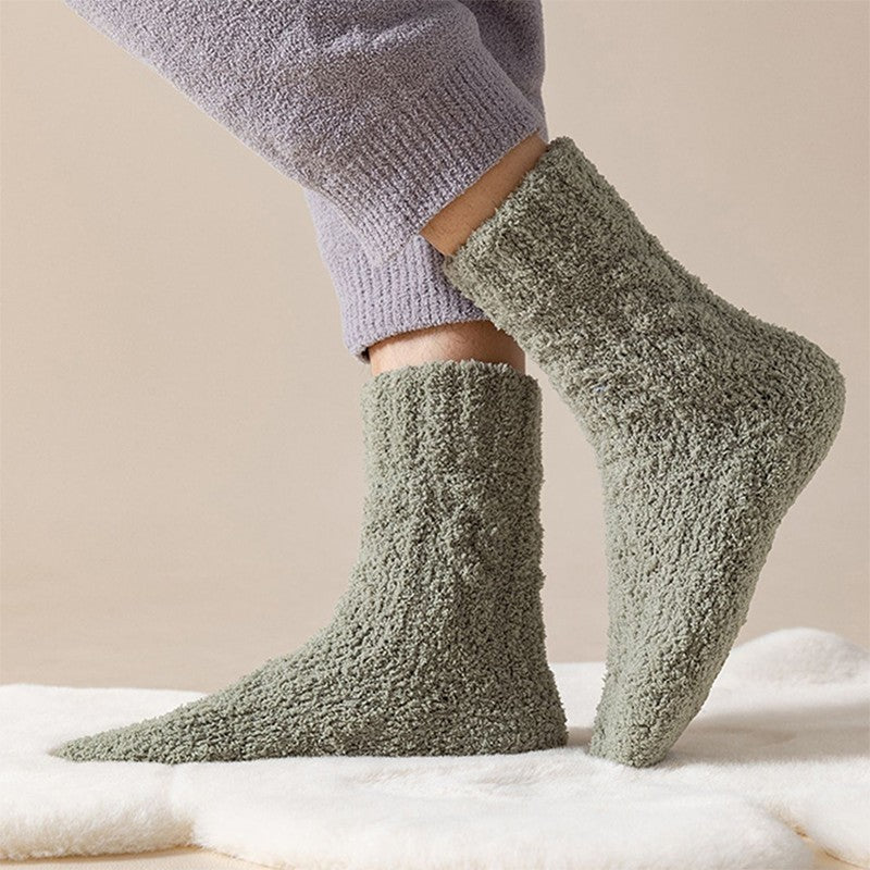 Winter Warm Fuzzy Coral Fleece Socks Women Men Velvet Thickened Home Sleepping Floor Socks - SARAH SOCKS
