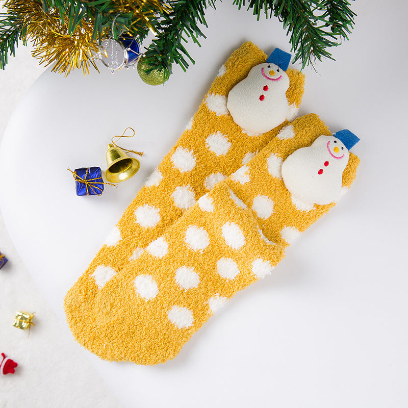 Christmas coral velvet socks - SARAH SOCKS