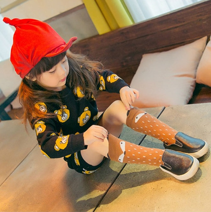Spring and Autumn Cartoon Cute Fox Dot Stereo Breathable Children's Socks Boys and Girls Baby Cotton Socks - SARAH SOCKS