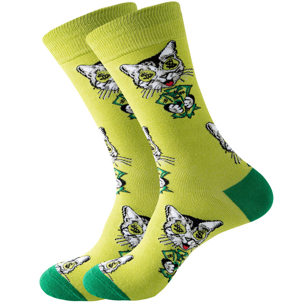 Animal Mid-calf Length Socks Geometric Men's Socks Tide - SARAH SOCKS