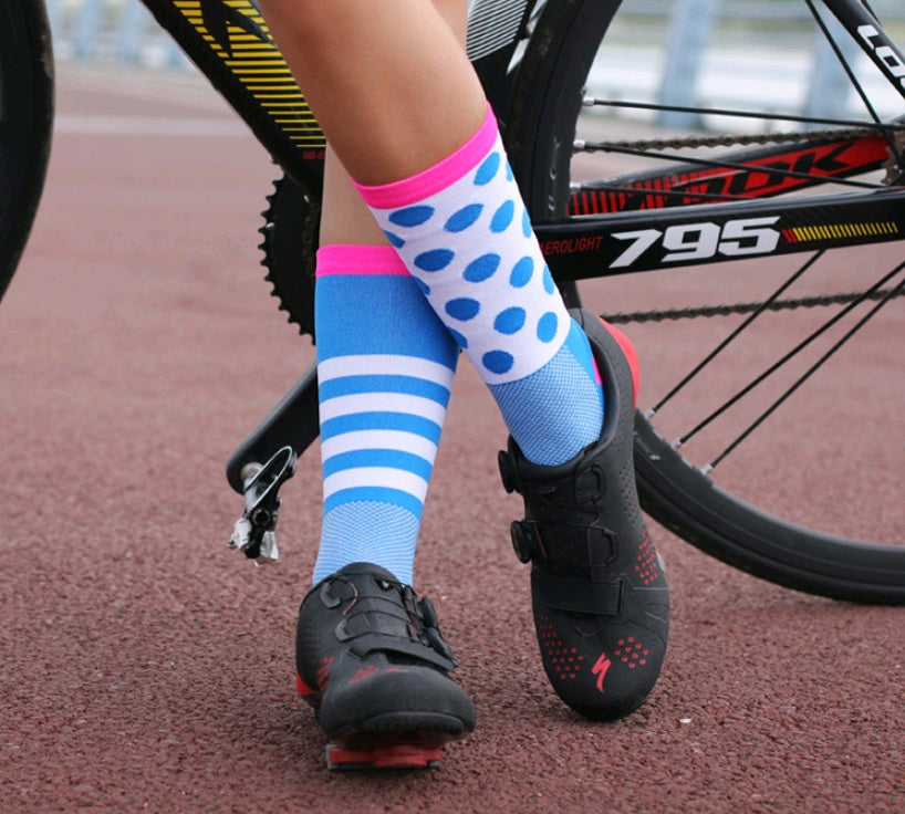 Cycling sports socks Four seasons long tube compression bicycles for men and women wear breathable sock - SARAH SOCKS