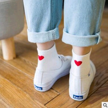 Women's autumn and winter cotton women's socks cotton socks love heart socks women's socks - SARAH SOCKS