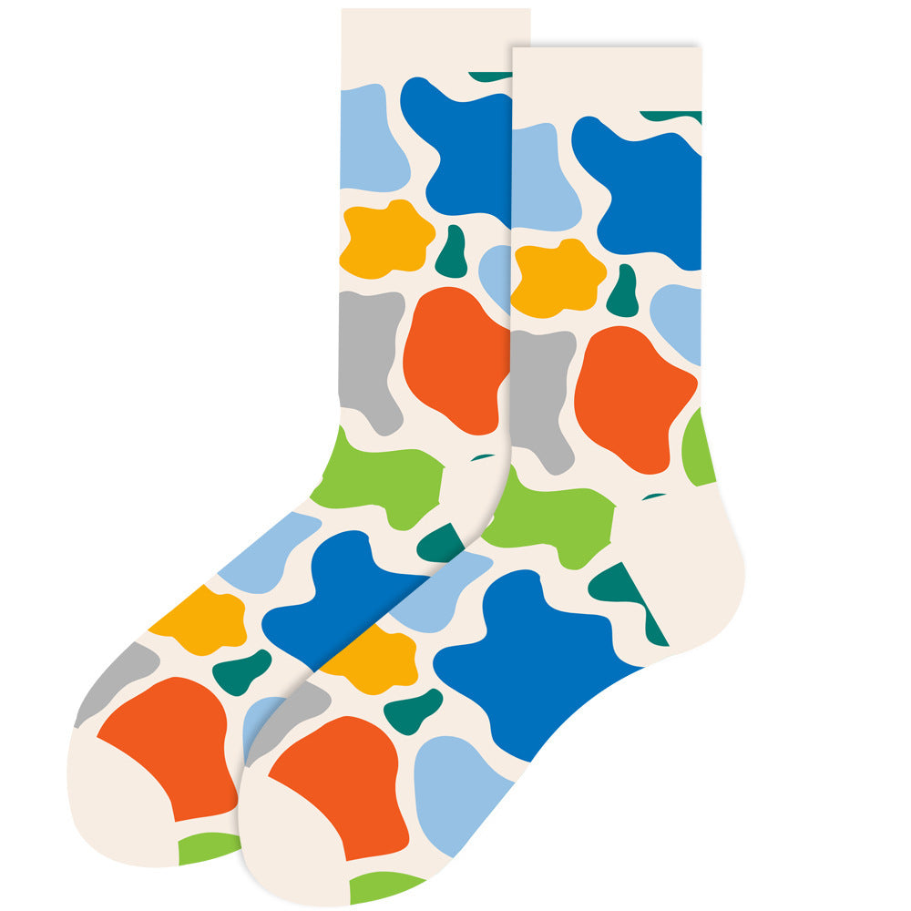 Animal Mid-calf Length Socks Geometric Men's Socks Tide - SARAH SOCKS
