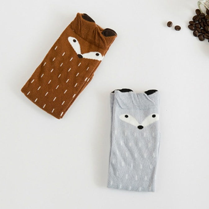 Spring and Autumn Cartoon Cute Fox Dot Stereo Breathable Children's Socks Boys and Girls Baby Cotton Socks - SARAH SOCKS