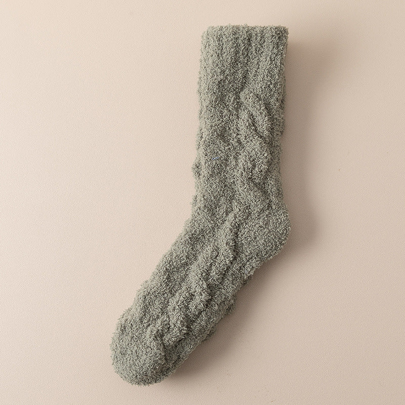 Winter Warm Fuzzy Coral Fleece Socks Women Men Velvet Thickened Home Sleepping Floor Socks - SARAH SOCKS