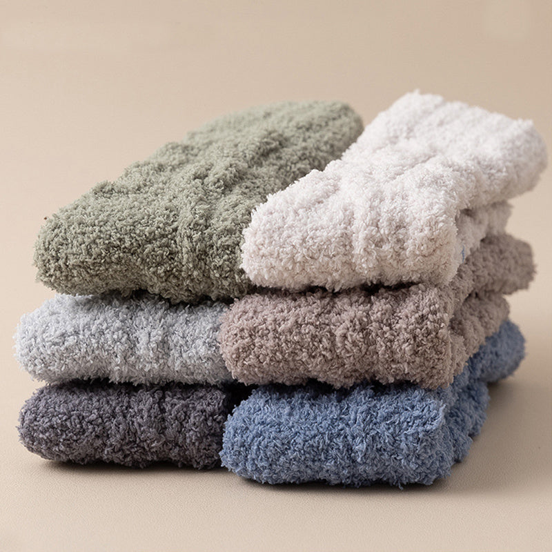 Winter Warm Fuzzy Coral Fleece Socks Women Men Velvet Thickened Home Sleepping Floor Socks - SARAH SOCKS