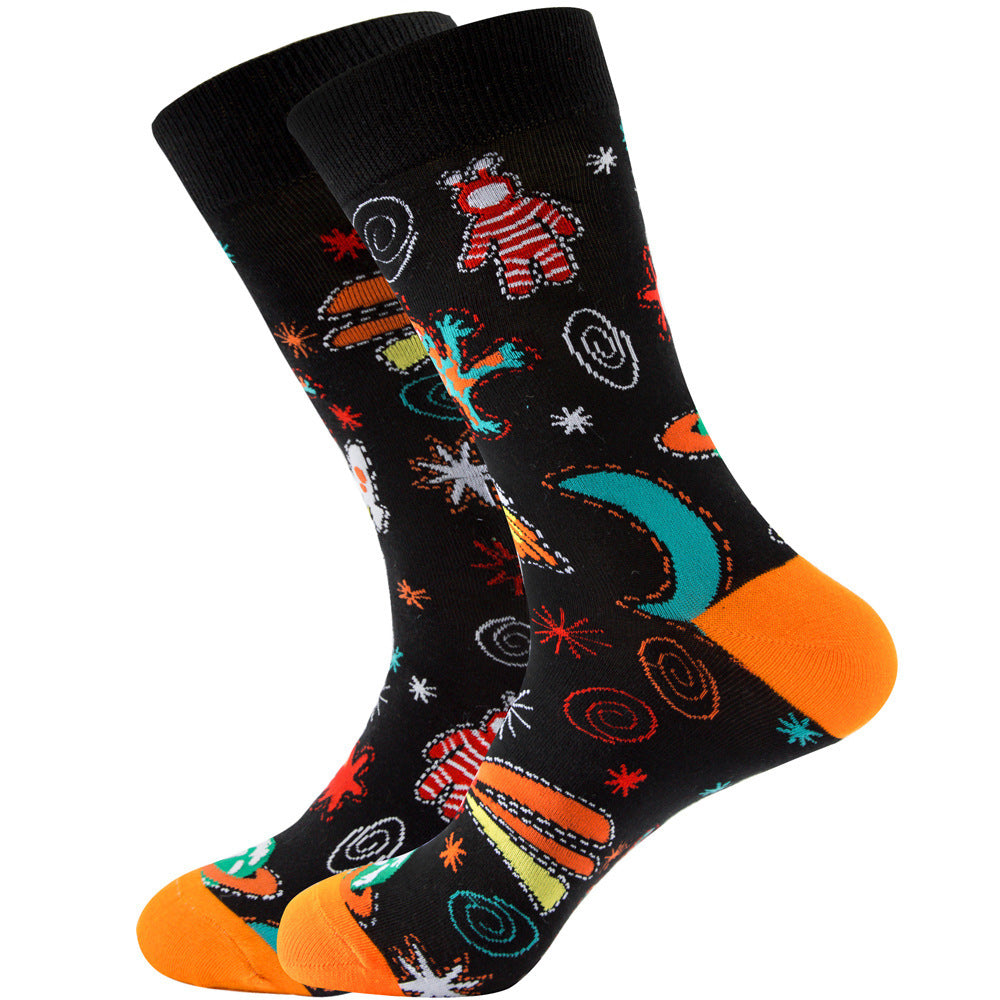 Animal Mid-calf Length Socks Geometric Men's Socks Tide - SARAH SOCKS