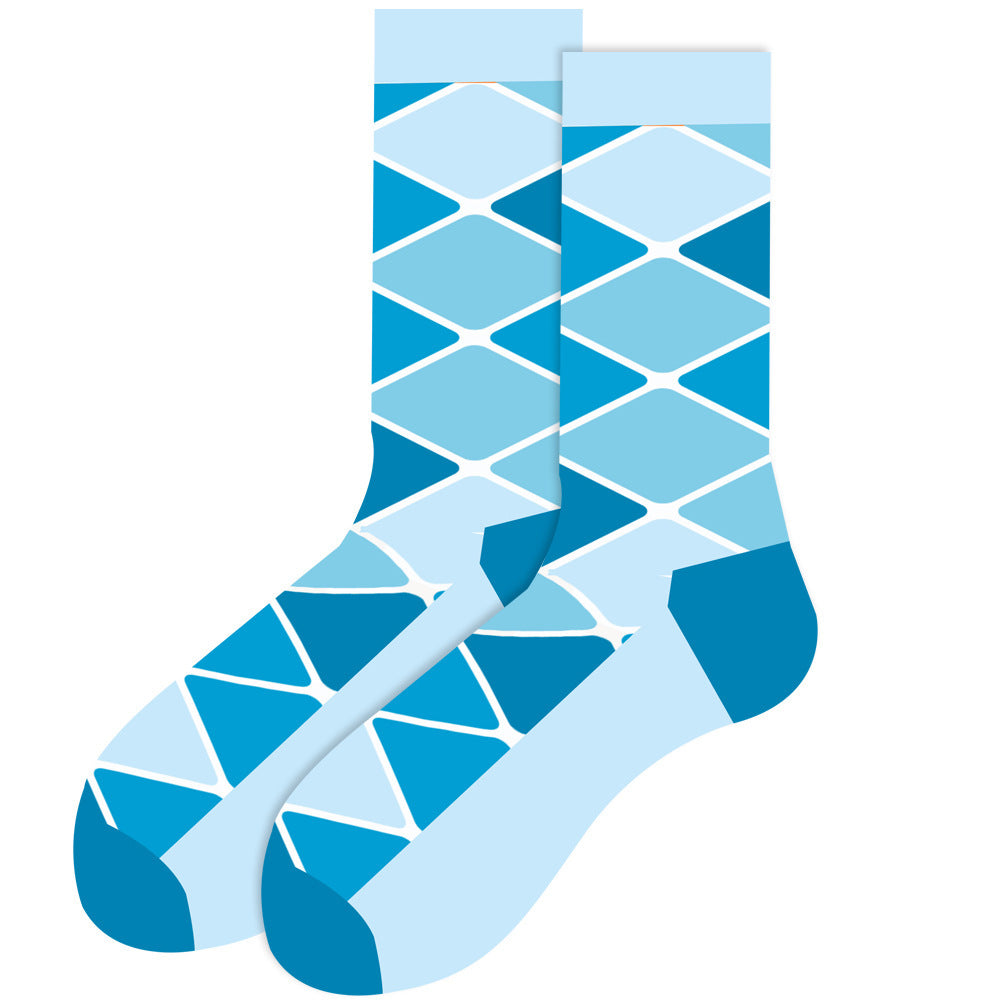 Animal Mid-calf Length Socks Geometric Men's Socks Tide - SARAH SOCKS
