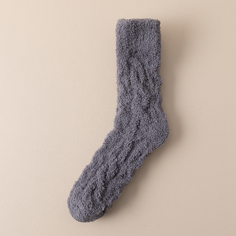 Winter Warm Fuzzy Coral Fleece Socks Women Men Velvet Thickened Home Sleepping Floor Socks - SARAH SOCKS
