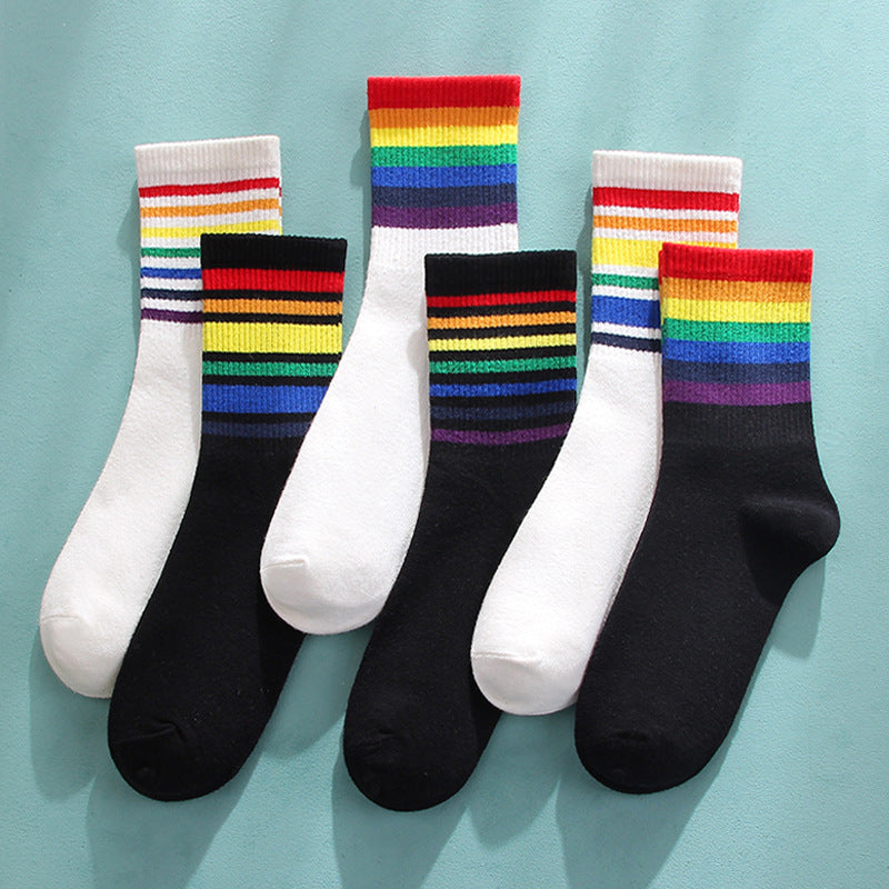 Rainbow Socks Women's Cotton Socks In Tube Socks - SARAH SOCKS