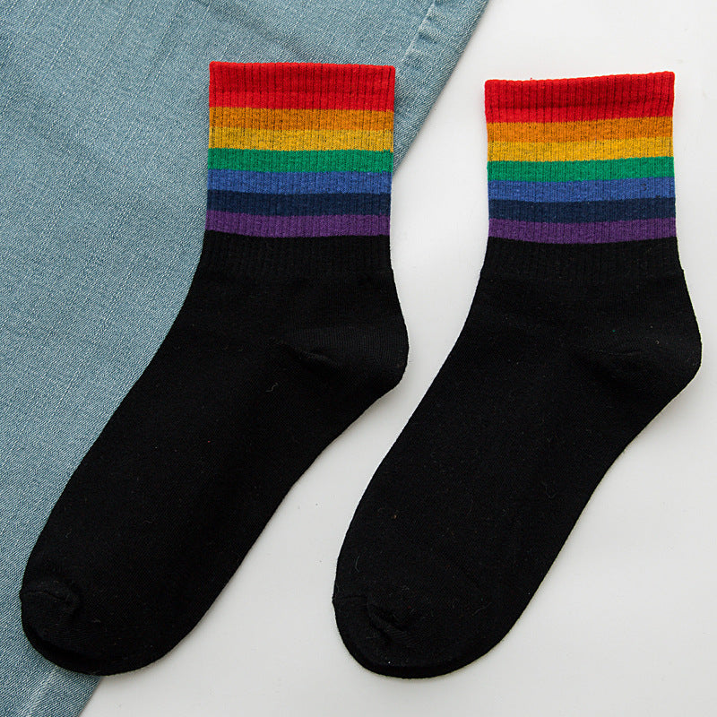 Rainbow Socks Women's Cotton Socks In Tube Socks - SARAH SOCKS