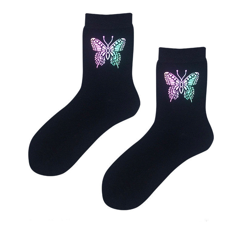 All Match Couple Socks Long Tube Reflective Socks - SARAH SOCKS