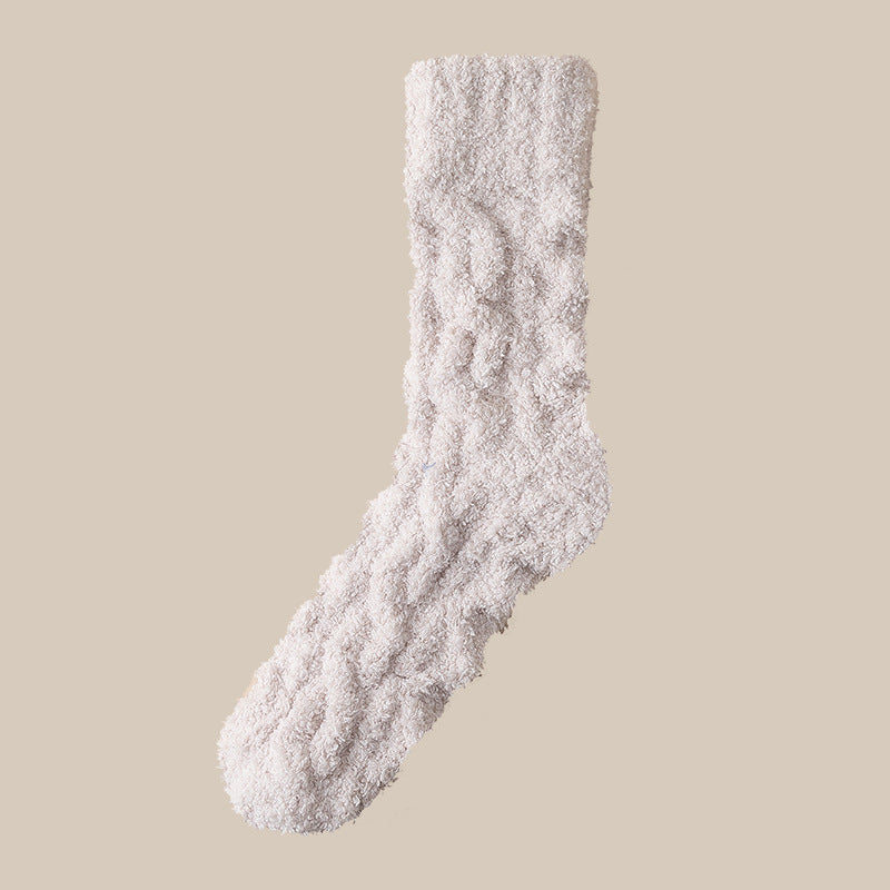 Winter Warm Fuzzy Coral Fleece Socks Women Men Velvet Thickened Home Sleepping Floor Socks - SARAH SOCKS