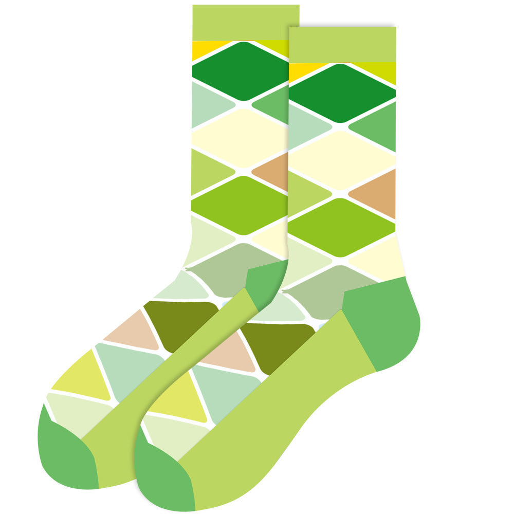 Animal Mid-calf Length Socks Geometric Men's Socks Tide - SARAH SOCKS