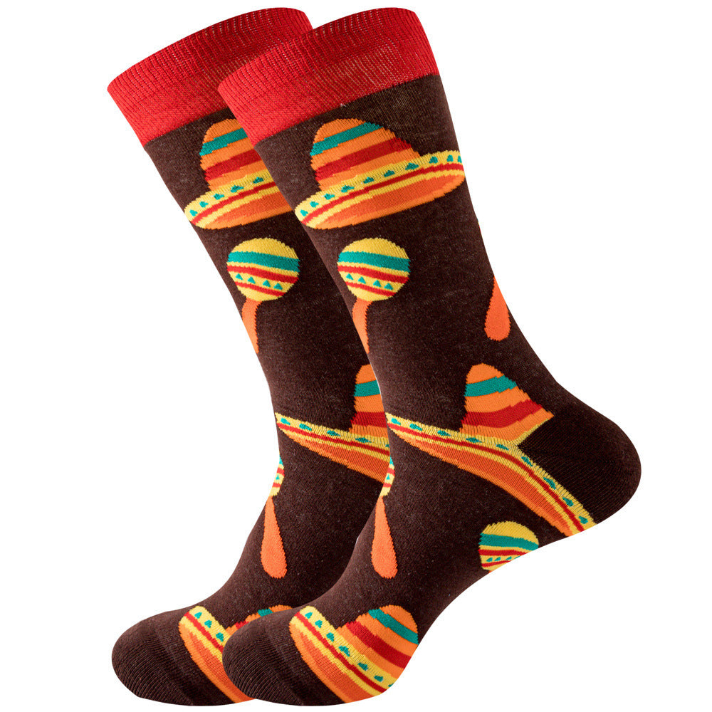 Animal Mid-calf Length Socks Geometric Men's Socks Tide - SARAH SOCKS