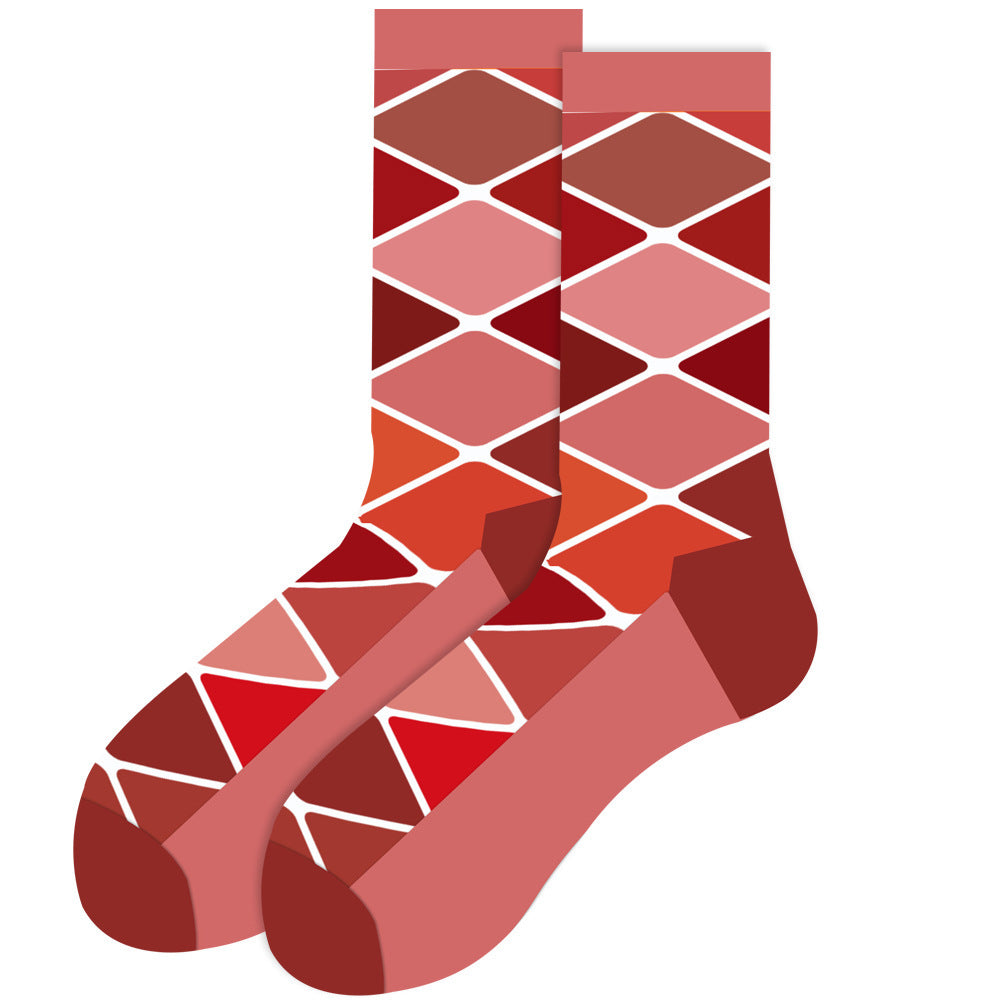 Animal Mid-calf Length Socks Geometric Men's Socks Tide - SARAH SOCKS