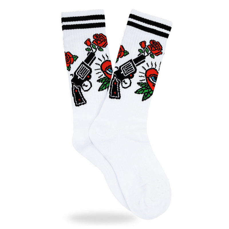 Street Sport Letters Japanese Trendy Socks Creative Tube Socks - SARAH SOCKS