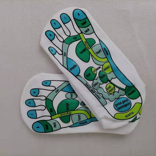 Cross-Border Socks Export All English Graphic Socks Foreign Trade Sole Acupoint Graphic Socks Scraping Board Wholesale - SARAH SOCKS