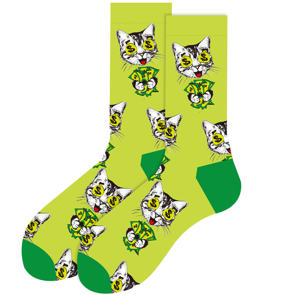 Animal Mid-calf Length Socks Geometric Men's Socks Tide - SARAH SOCKS