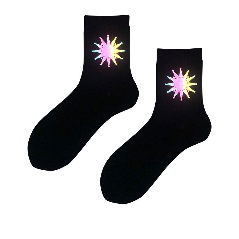 All Match Couple Socks Long Tube Reflective Socks - SARAH SOCKS