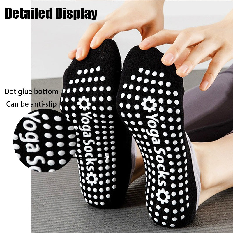 3 Pairs Yoga Socks For Women Non-Slip Grips Straps For Added Balance And Stability Ideal For Pilates Pure Barre Ballet Dance Barefoot Workout - SARAH SOCKS