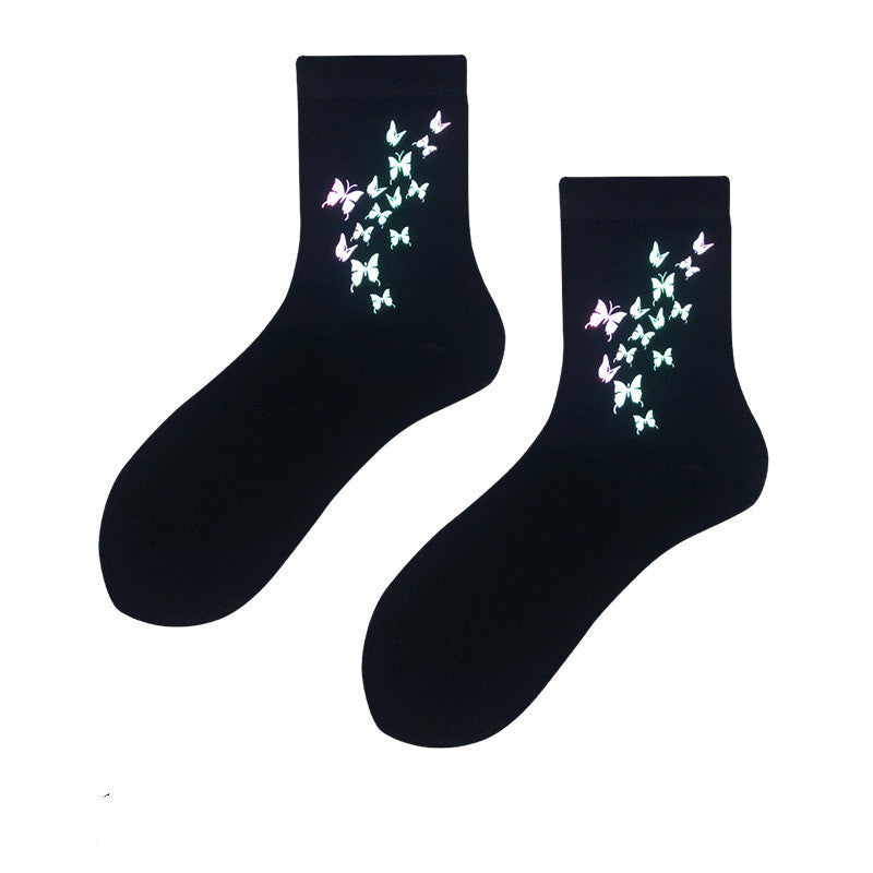 All Match Couple Socks Long Tube Reflective Socks - SARAH SOCKS