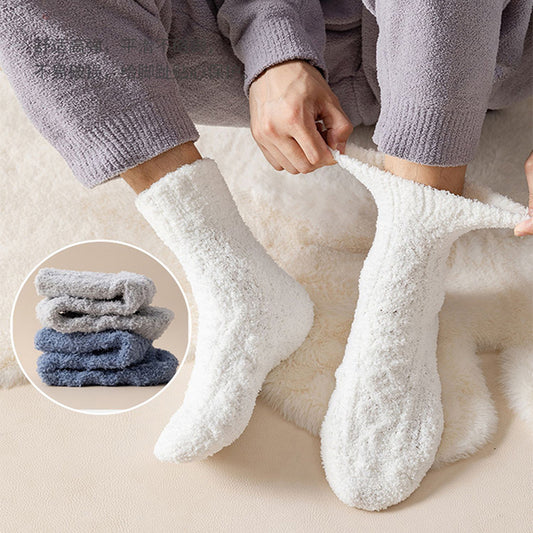 Winter Warm Fuzzy Coral Fleece Socks Women Men Velvet Thickened Home Sleepping Floor Socks - SARAH SOCKS
