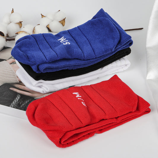 Extra Long Bunching Socks Adult Rugby Socks Thickened Shock-absorbing Terry Cotton Stockings Black And White Socks - SARAH SOCKS