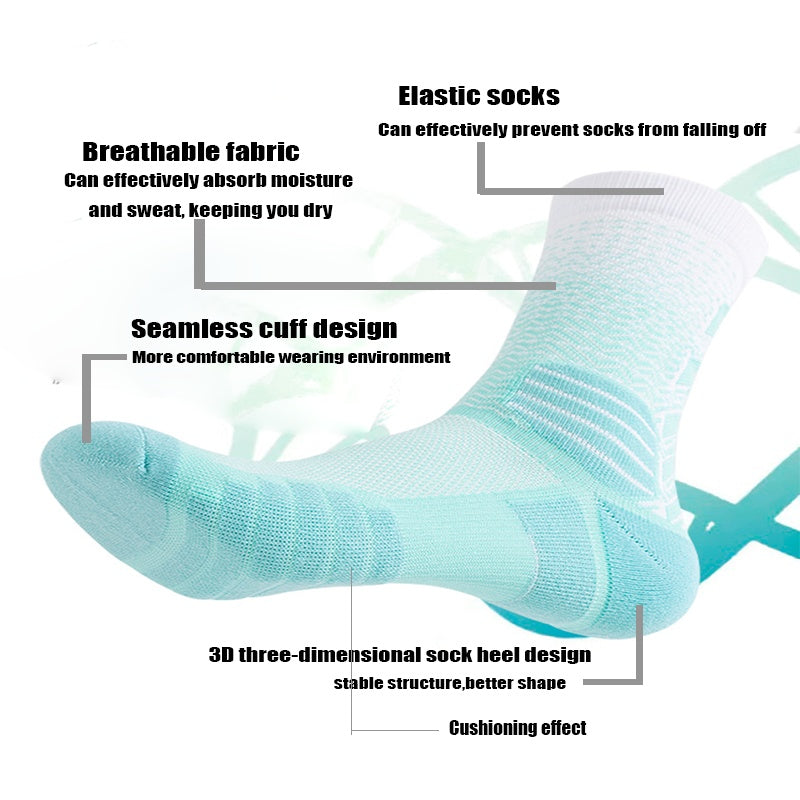 5 Pairs Mens Athletic Socks Cushion Running Socks Breathable Comfort For Sports Anti-odor And Anti-slip For Running Fitness Cycling - SARAH SOCKS