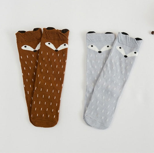 Spring and Autumn Cartoon Cute Fox Dot Stereo Breathable Children's Socks Boys and Girls Baby Cotton Socks - SARAH SOCKS