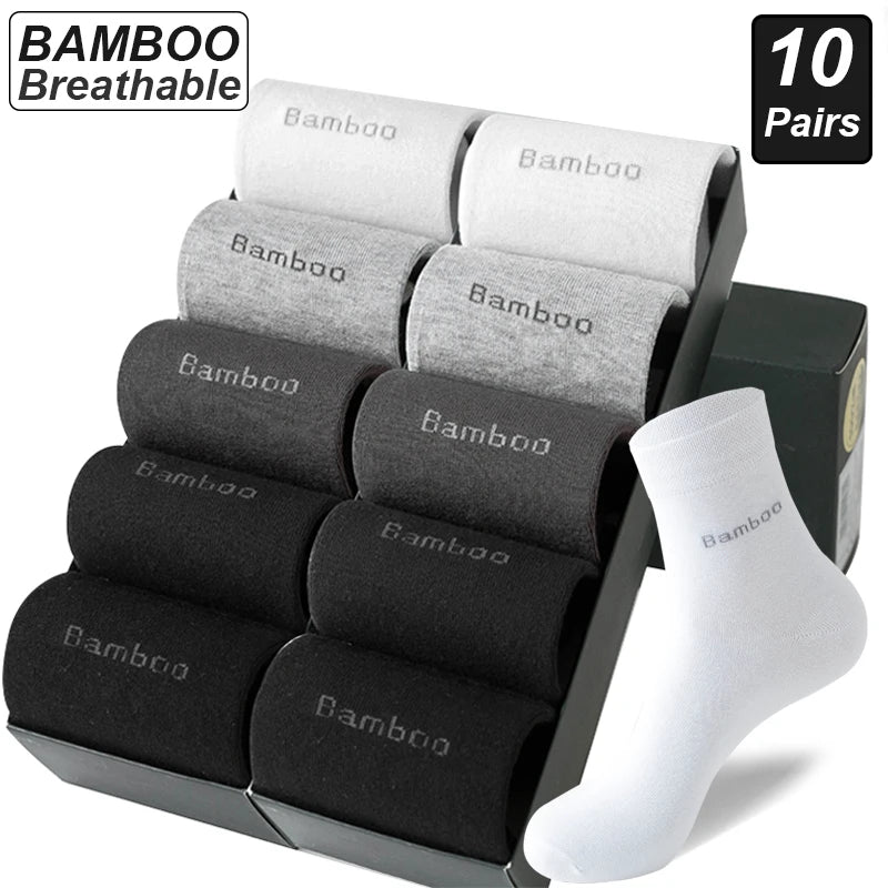 PAULO (10Pairs Bamboo Fiber Socks Men Comfortable)