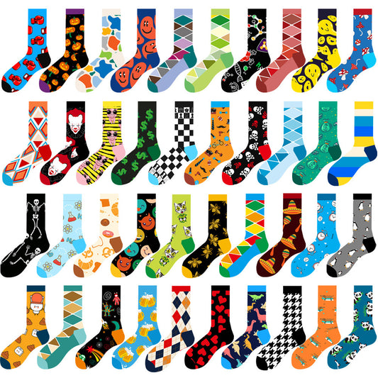 Animal Mid-calf Length Socks Geometric Men's Socks Tide - SARAH SOCKS