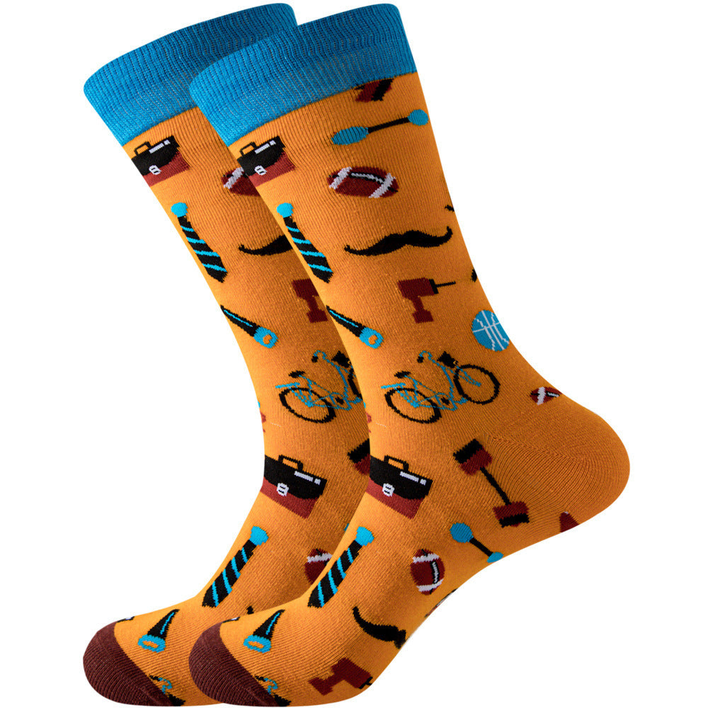 Animal Mid-calf Length Socks Geometric Men's Socks Tide - SARAH SOCKS