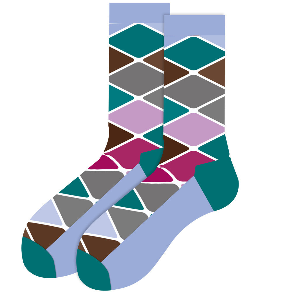Animal Mid-calf Length Socks Geometric Men's Socks Tide - SARAH SOCKS