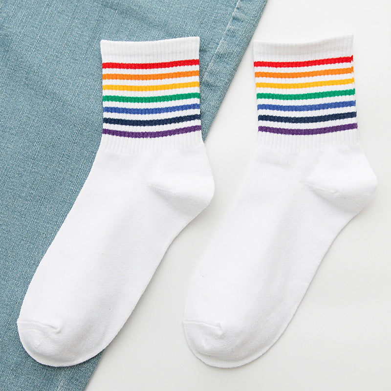 Rainbow Socks Women's Cotton Socks In Tube Socks - SARAH SOCKS