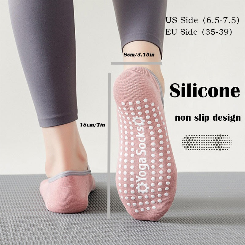 3 Pairs Yoga Socks For Women Non-Slip Grips Straps For Added Balance And Stability Ideal For Pilates Pure Barre Ballet Dance Barefoot Workout - SARAH SOCKS